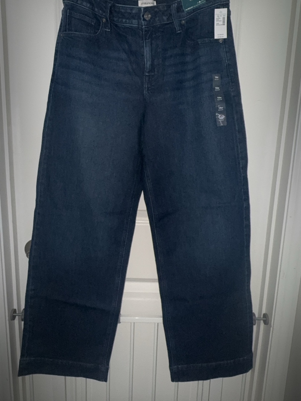 Maurices Dark Blue Wide-Leg Jeans -trouser bottom-
